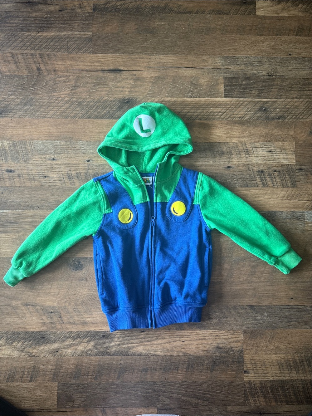 Super Mario - Luigi Green and Blue Kids Costume Hoodie